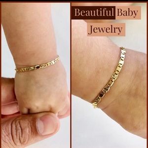 Newborn Baby Bracelet Real Gold Filled New